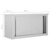 Kitchen Wall Cabinet with Sliding Doors 35.4"x15.7"x19.7" Stainless Steel