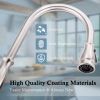APPASO 2 Hole Kitchen Faucet with Pull Down Sprayer;  Stainless Steel Brushed Nickel Commercial Kitchen Sink Faucet with Side Single Handle