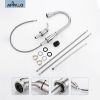APPASO 2 Hole Kitchen Faucet with Pull Down Sprayer;  Stainless Steel Brushed Nickel Commercial Kitchen Sink Faucet with Side Single Handle