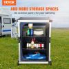 VEVOR Camping Kitchen Table, Pop-up Aluminum Portable Folding Cook Station w/ 3-Tier Storage Organizer, Side Pocket & Carrying Bag, Quick Installation