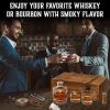 Whiskey Gift Set 14 pcs Whiskey Bottle and Old Fashioned Glasses 2 pcs Cocktail Smoker in Wodden Box with Wood Chips Whickey Stones 6 pcs included Gif