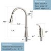 APPASO 2 Hole Kitchen Faucet with Pull Down Sprayer;  Stainless Steel Brushed Nickel Commercial Kitchen Sink Faucet with Side Single Handle