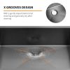 Aqucubic Gunmetal Black Handmade 304 Stainless Steel Undermount Kitchen Sink with Accessories and faucet