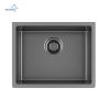 Aqucubic Gunmetal Black Handmade 304 Stainless Steel Undermount Kitchen Sink with Accessories and faucet