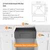 Aqucubic Gunmetal Black Handmade 304 Stainless Steel Undermount Kitchen Sink with Accessories and faucet