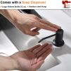 APPASO Commercial Kitchen Faucet Pull Down Sprayer with Soap Dispenser - Stainless Steel High Arc Tall Modern Single Handle Spring Kitchen Sink Faucet