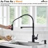 APPASO Commercial Kitchen Faucet Pull Down Sprayer with Soap Dispenser - Stainless Steel High Arc Tall Modern Single Handle Spring Kitchen Sink Faucet