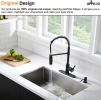 APPASO Commercial Kitchen Faucet Pull Down Sprayer with Soap Dispenser - Stainless Steel High Arc Tall Modern Single Handle Spring Kitchen Sink Faucet
